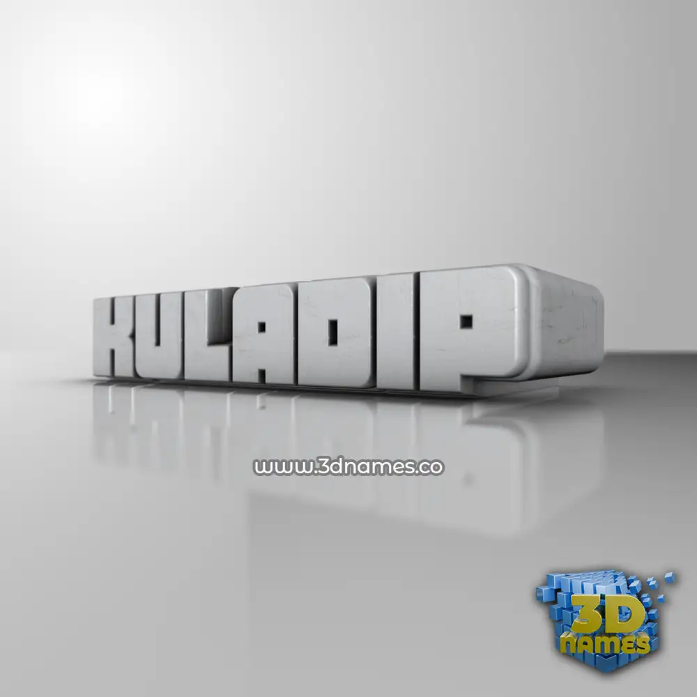 kuladip in White Metro style - 3D name wallpaper