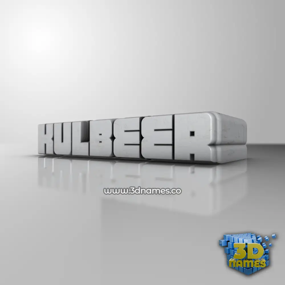 kulbeer in White Metro style - 3D name wallpaper