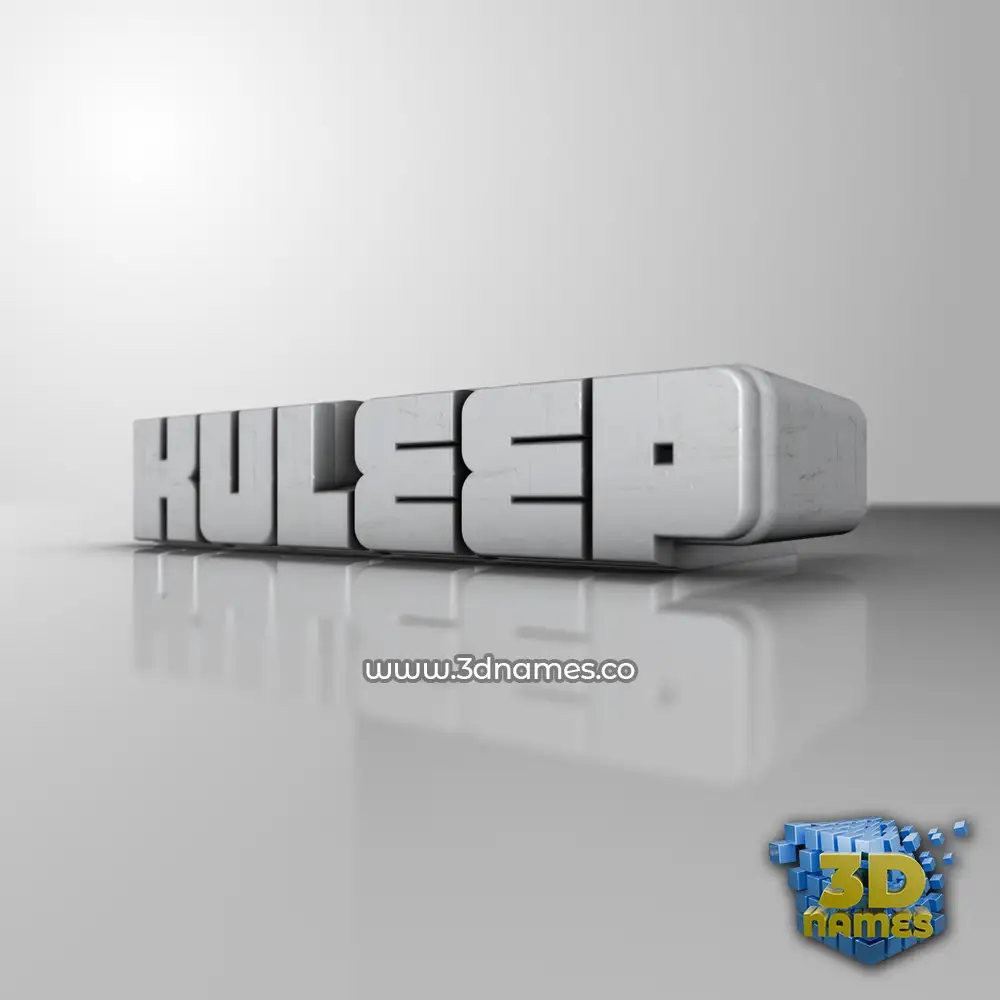 kuleep in White Metro style - 3D name wallpaper