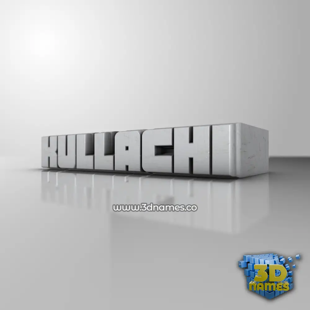kullachi in White Metro style - 3D name wallpaper