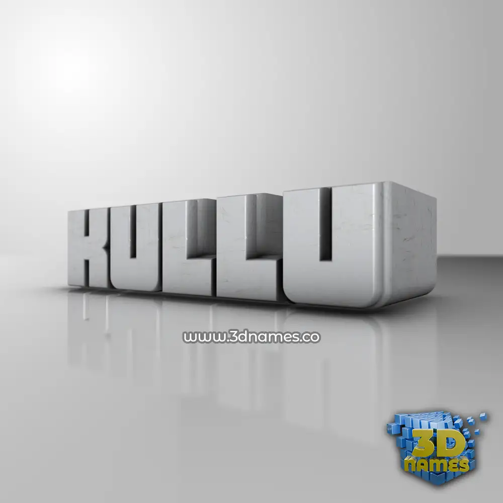 kullu in White Metro style - 3D name wallpaper