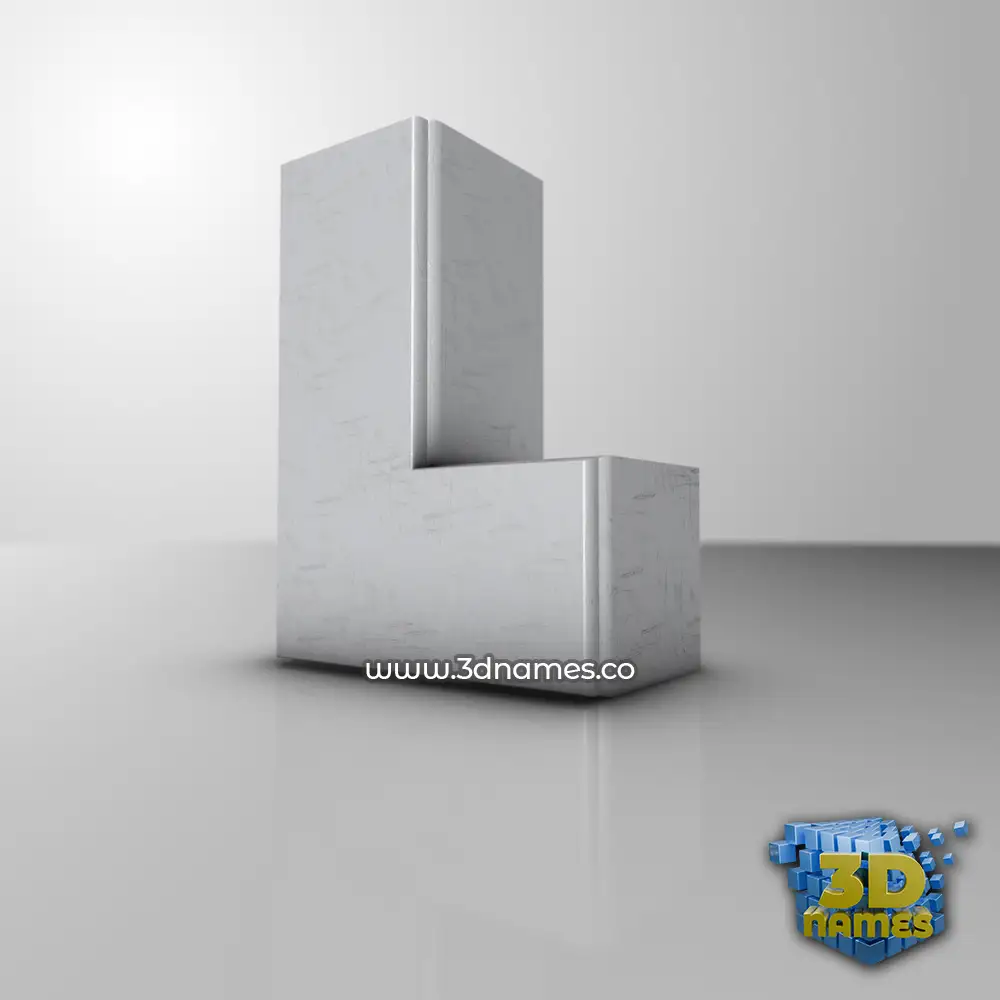 l in White Metro style - 3D name wallpaper