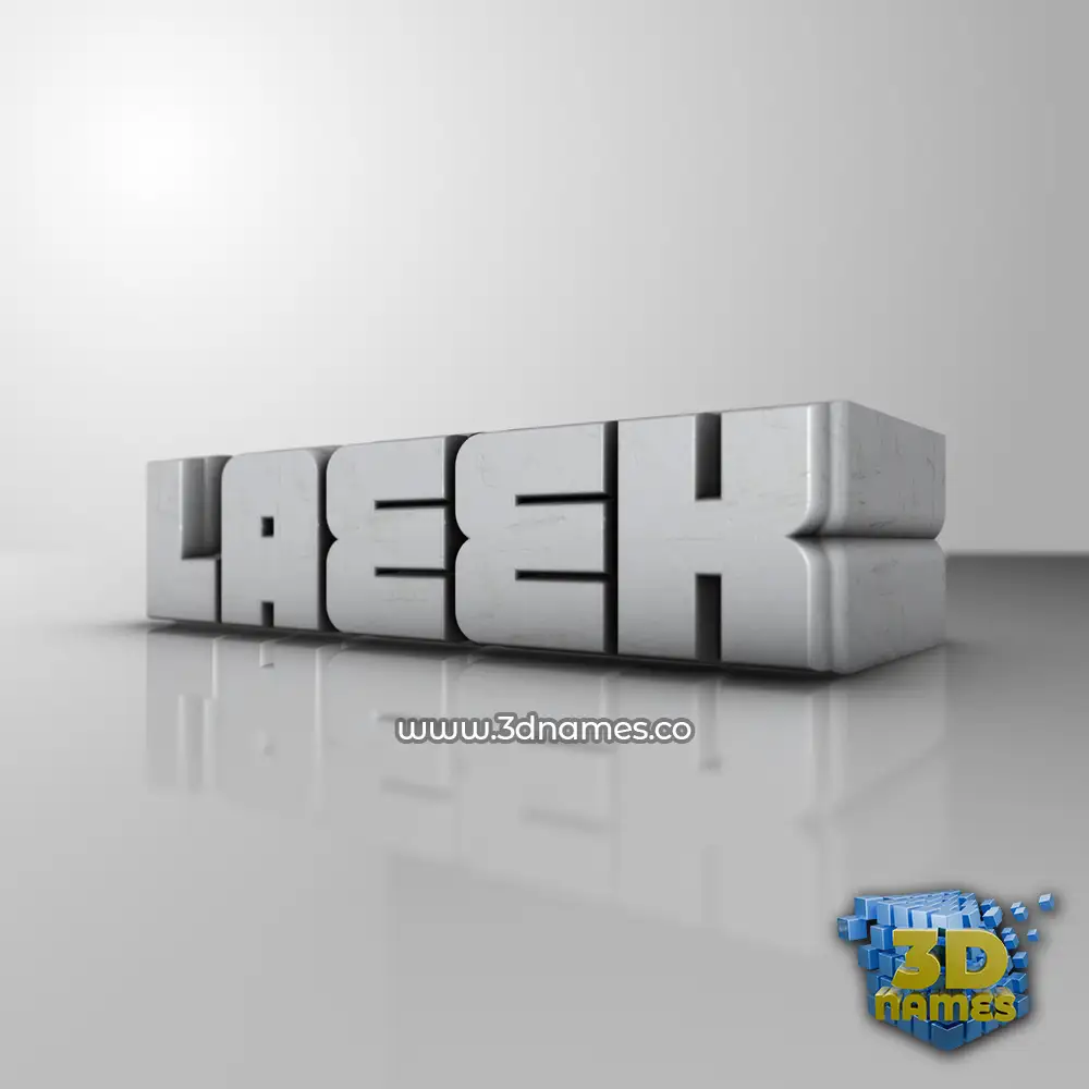 laeek in White Metro style - 3D name wallpaper