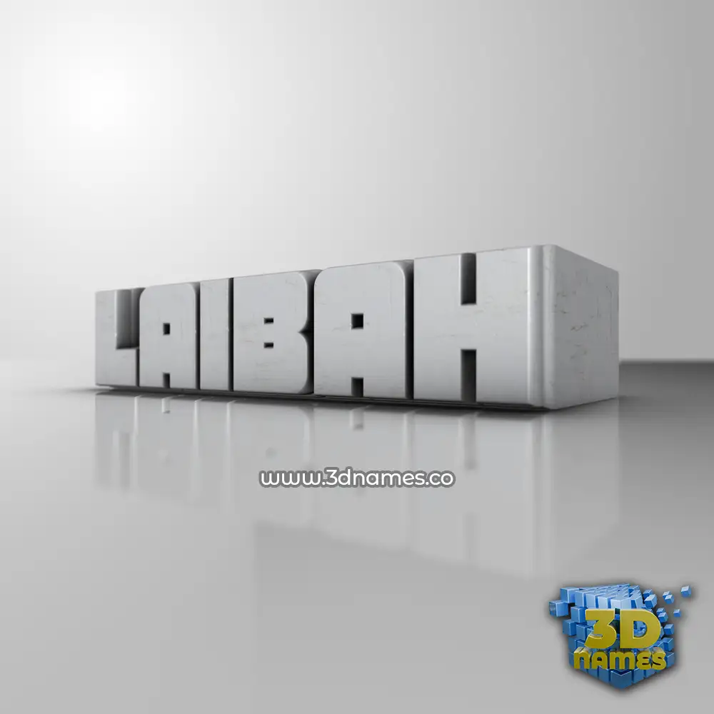 laibah in White Metro style - 3D name wallpaper
