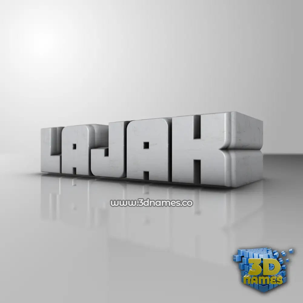 lajak in White Metro style - 3D name wallpaper