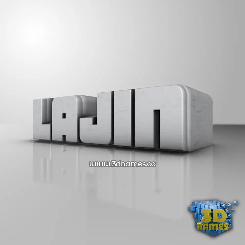 lajin in White Metro style - 3D name wallpaper