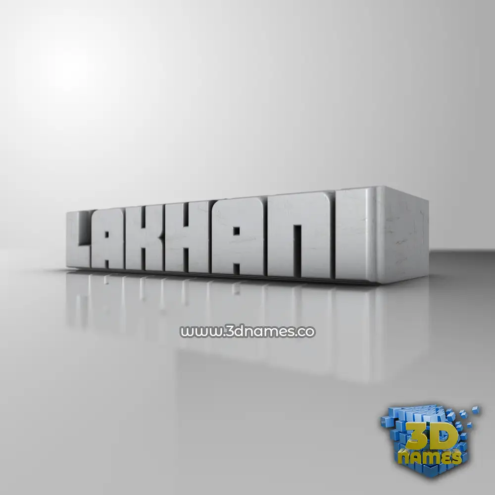 lakhani in White Metro style - 3D name wallpaper