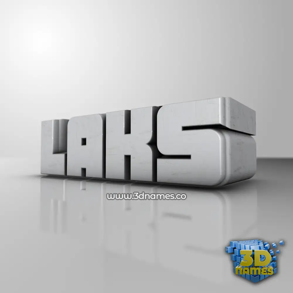 laks in White Metro style - 3D name wallpaper