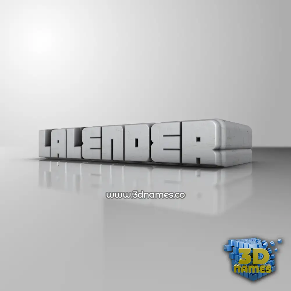lalender in White Metro style - 3D name wallpaper