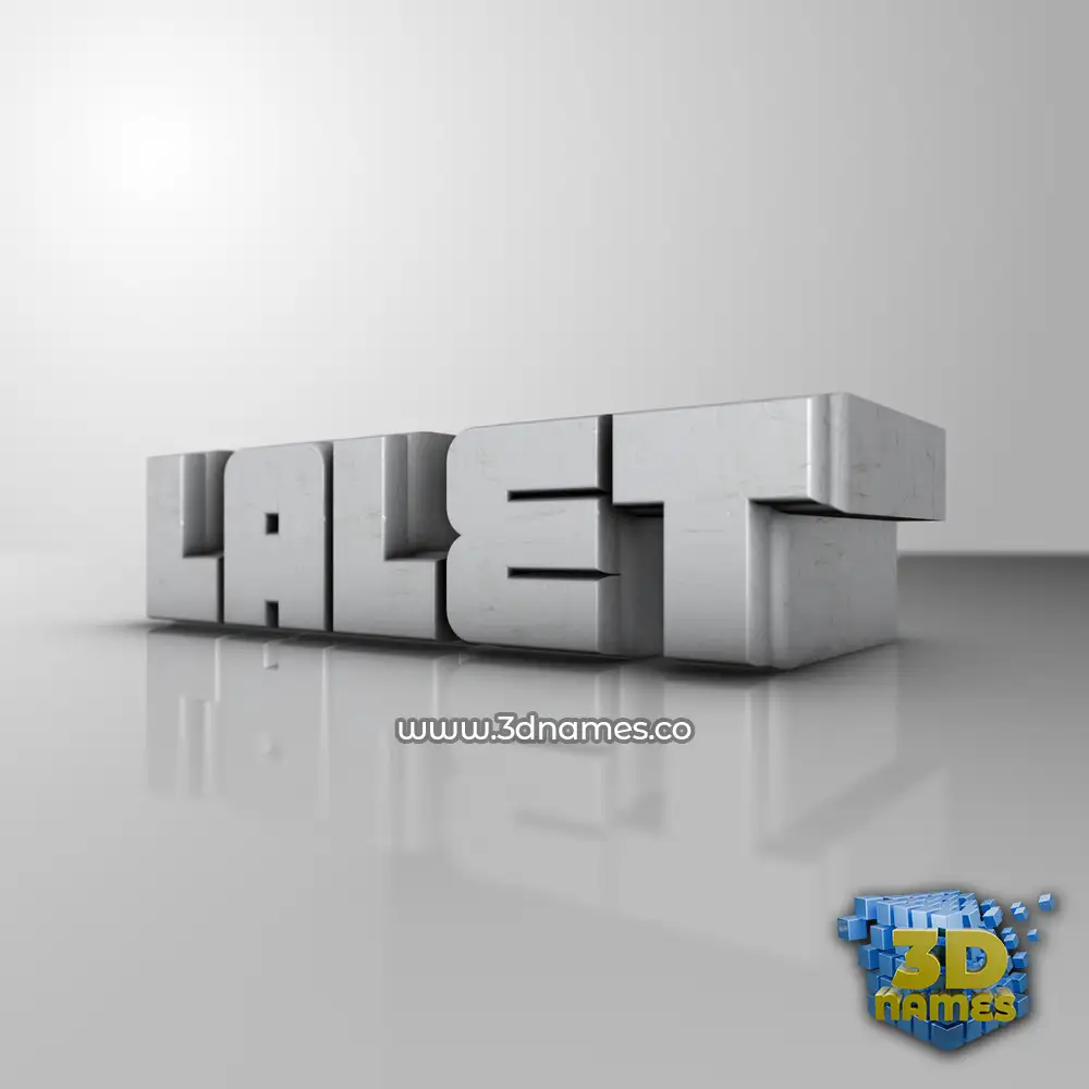 lalet in White Metro style - 3D name wallpaper