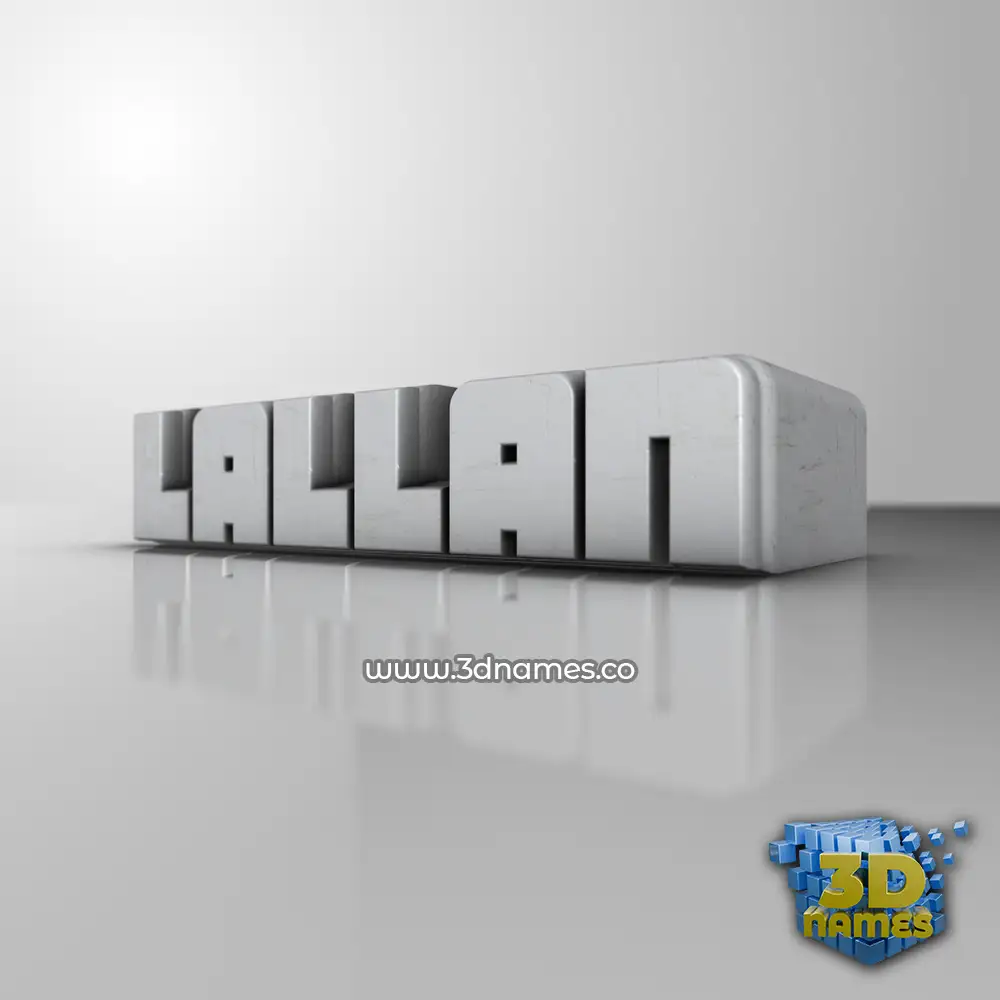 lallan in White Metro style - 3D name wallpaper