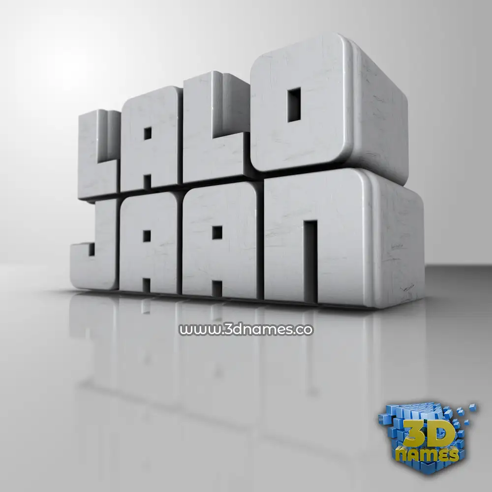 lalo jaan in White Metro style - 3D name wallpaper