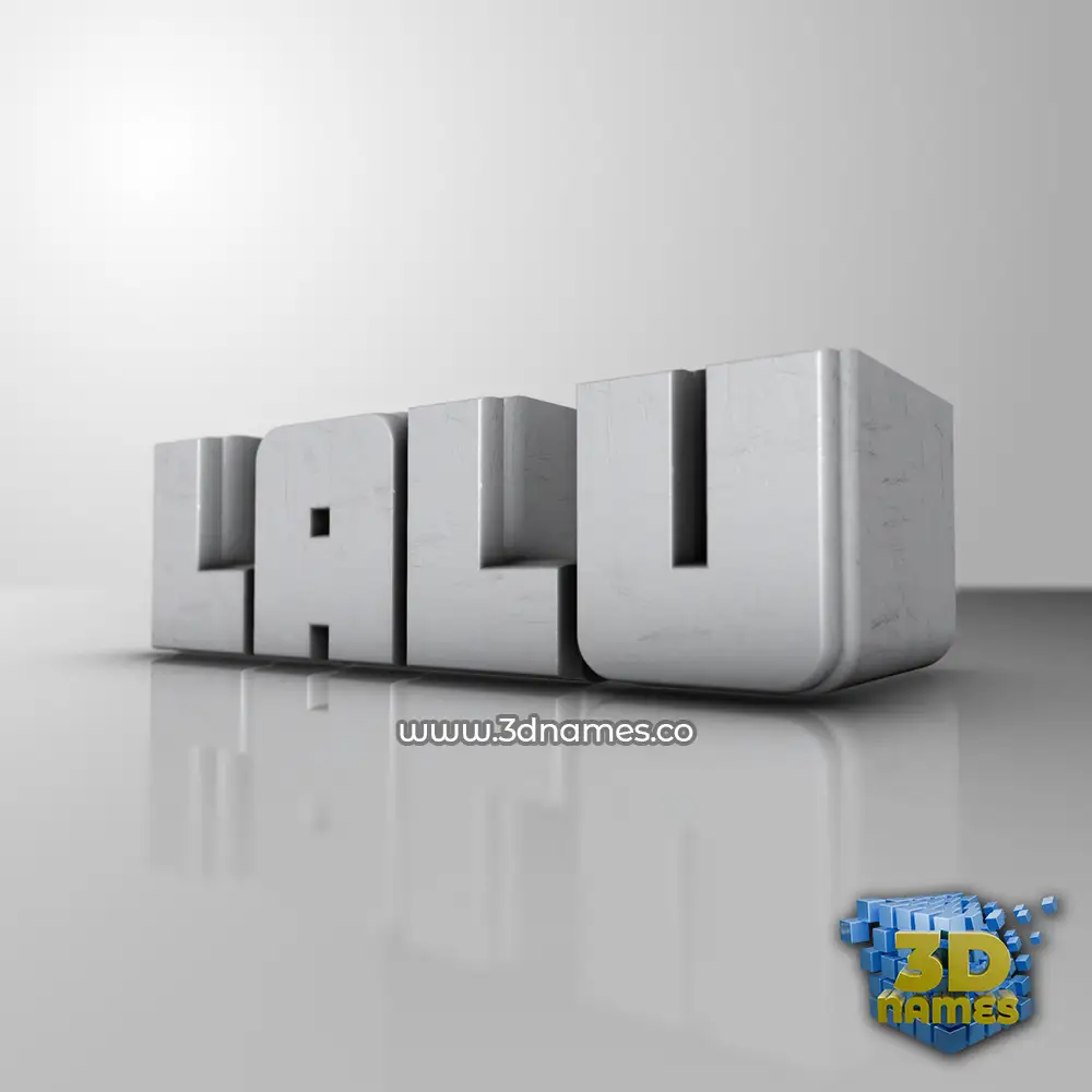 lalu in White Metro style - 3D name wallpaper