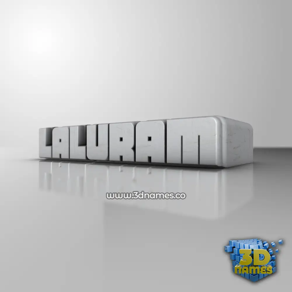 laluram in White Metro style - 3D name wallpaper