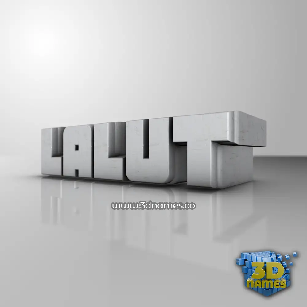 lalut in White Metro style - 3D name wallpaper
