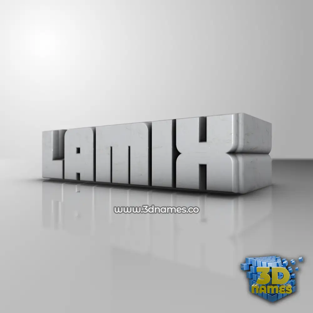 lamix in White Metro style - 3D name wallpaper