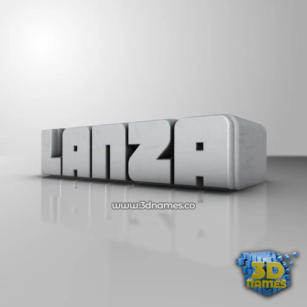 lanza in White Metro style - 3D name wallpaper