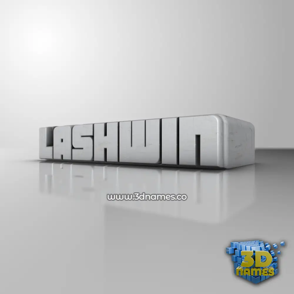 lashwin in White Metro style - 3D name wallpaper