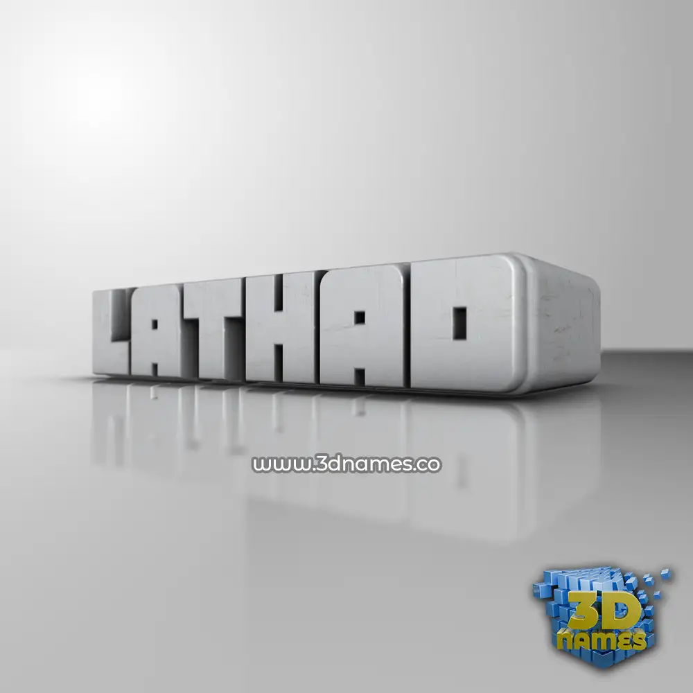 lathad in White Metro style - 3D name wallpaper
