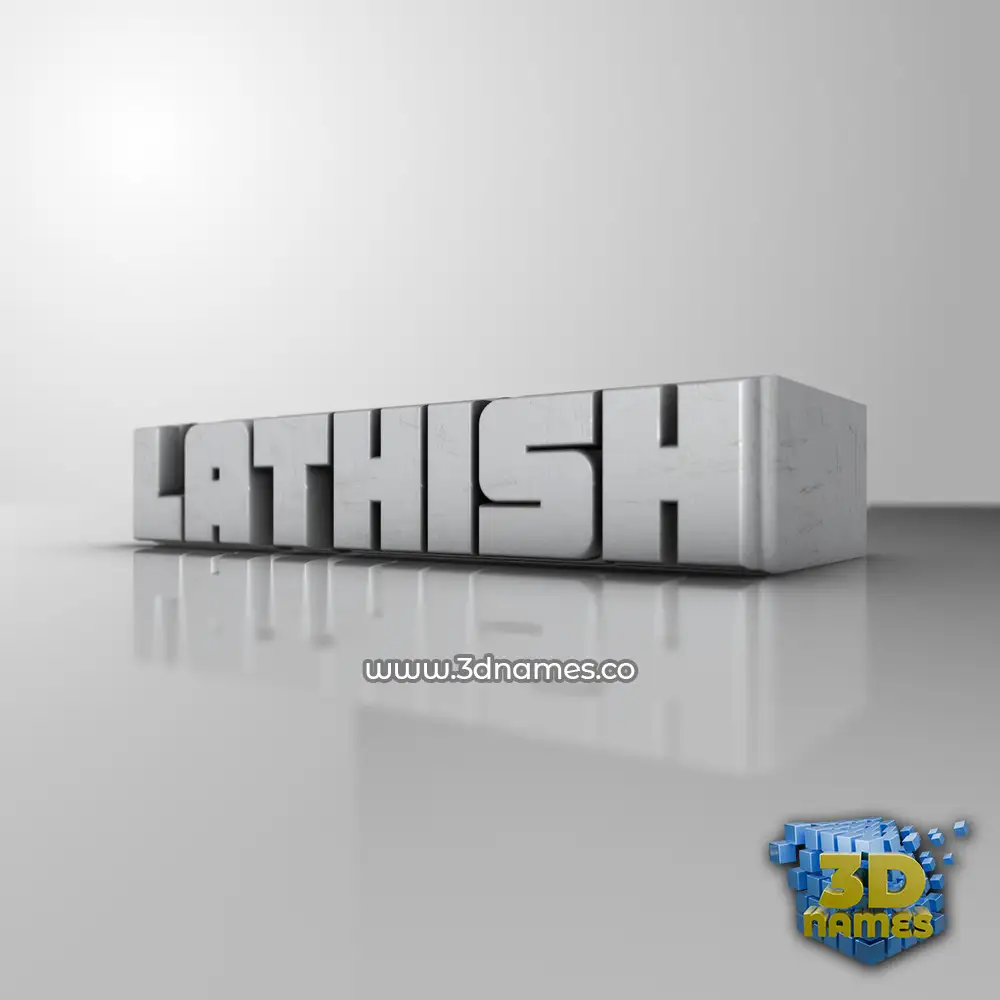 lathish in White Metro style - 3D name wallpaper