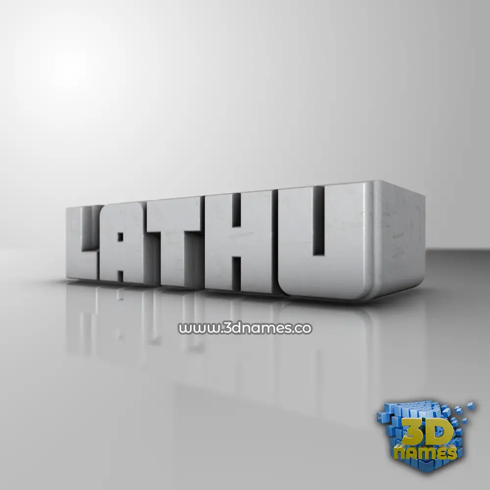 lathu in White Metro style - 3D name wallpaper