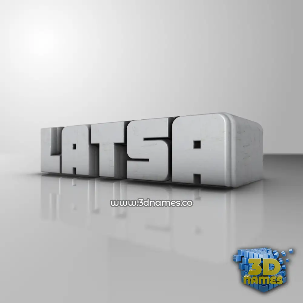 latsa in White Metro style - 3D name wallpaper