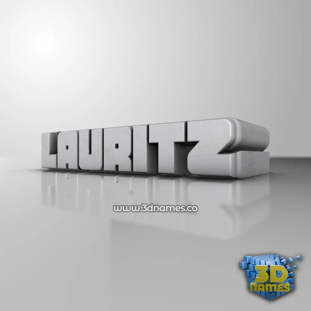 lauritz in White Metro style - 3D name wallpaper