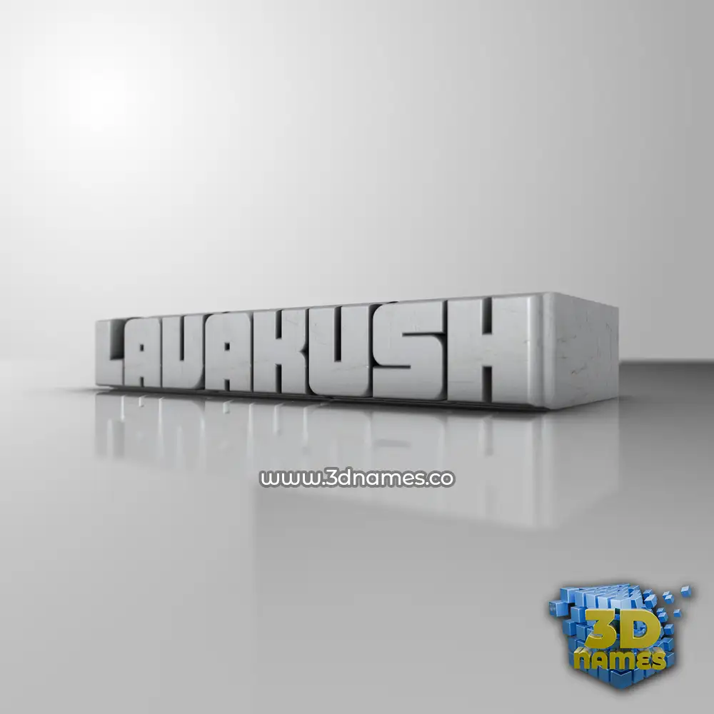 lavakush in White Metro style - 3D name wallpaper