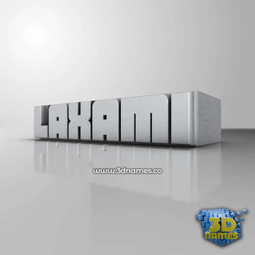 laxami in White Metro style - 3D name wallpaper