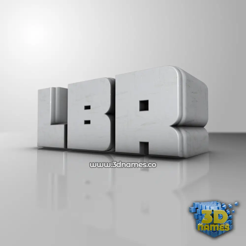 lbr in White Metro style - 3D name wallpaper