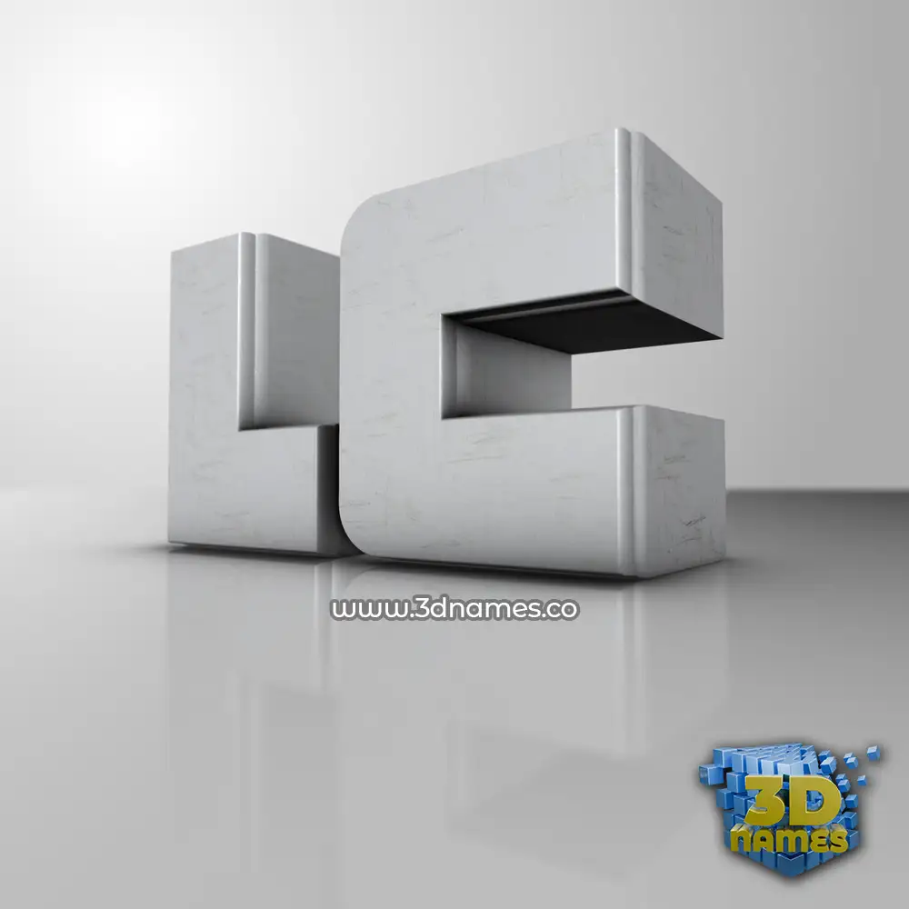 lc in White Metro style - 3D name wallpaper