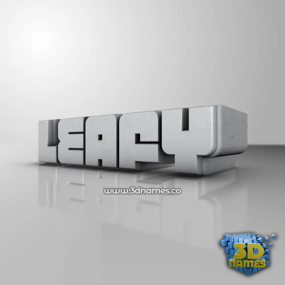 leafy in White Metro style - 3D name wallpaper