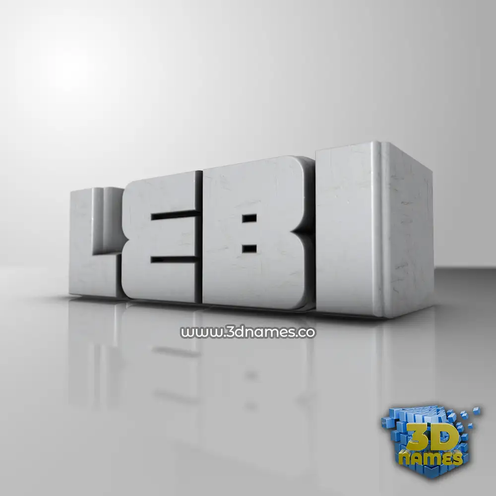 lebi in White Metro style - 3D name wallpaper