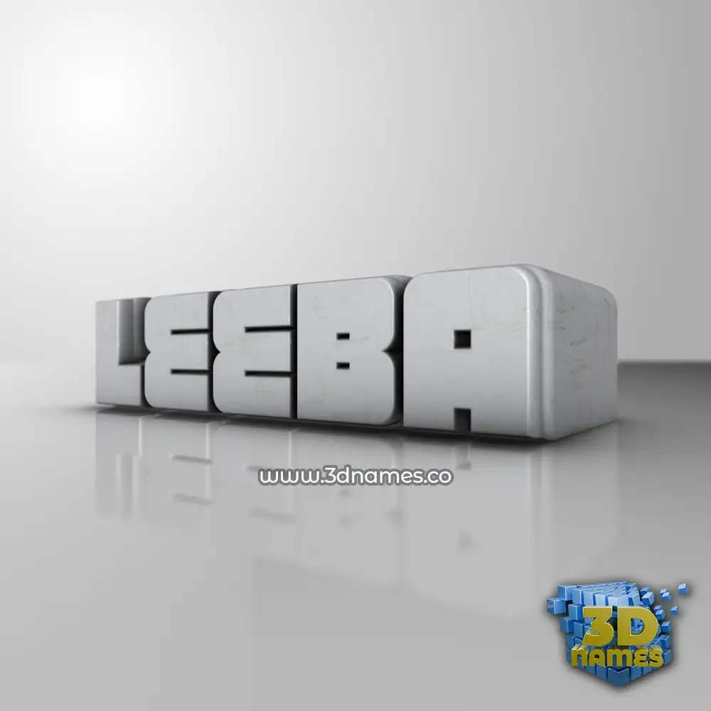 leeba in White Metro style - 3D name wallpaper