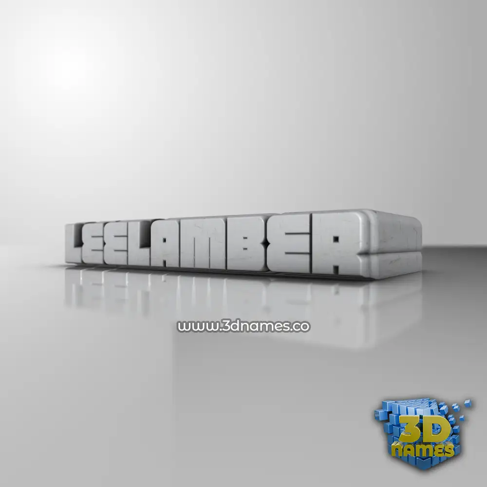 leelamber in White Metro style - 3D name wallpaper