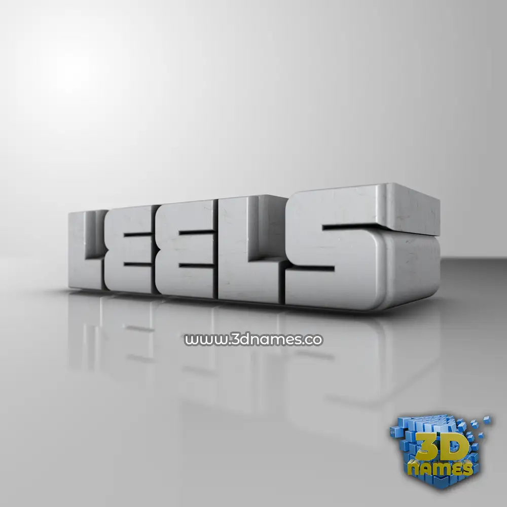 leels in White Metro style - 3D name wallpaper