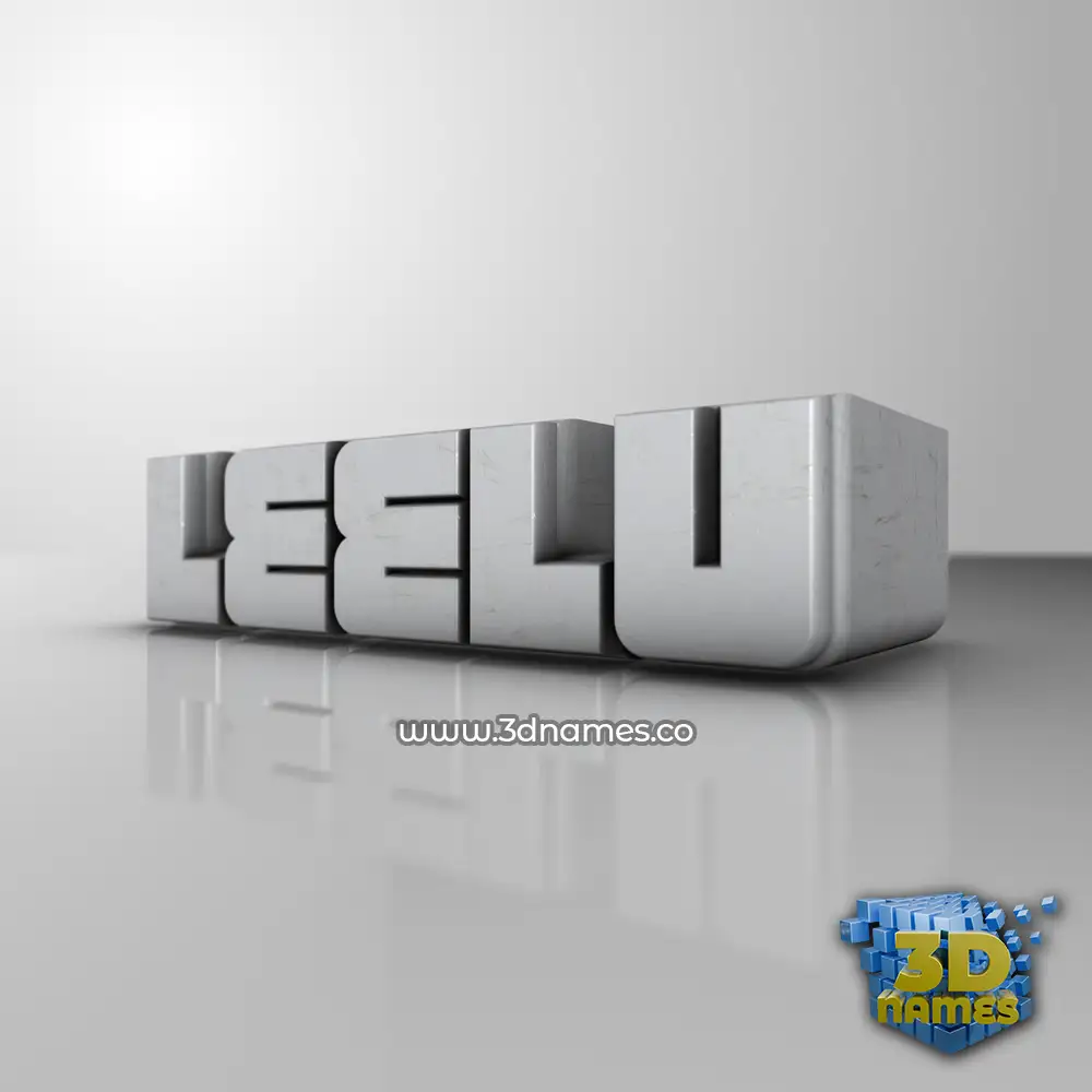 leelu in White Metro style - 3D name wallpaper