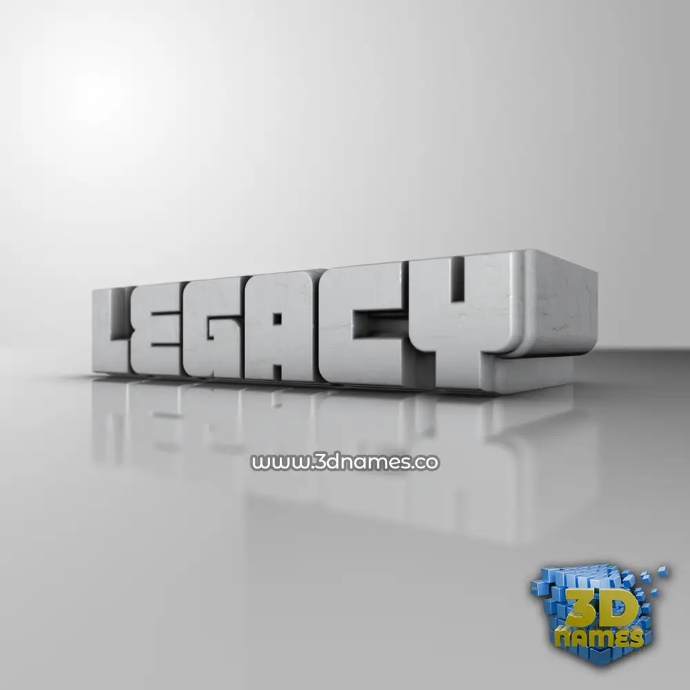 legacy in White Metro style - 3D name wallpaper