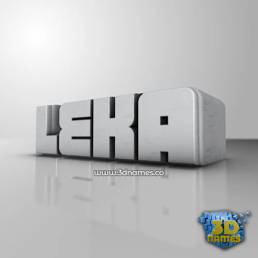leka in White Metro style - 3D name wallpaper