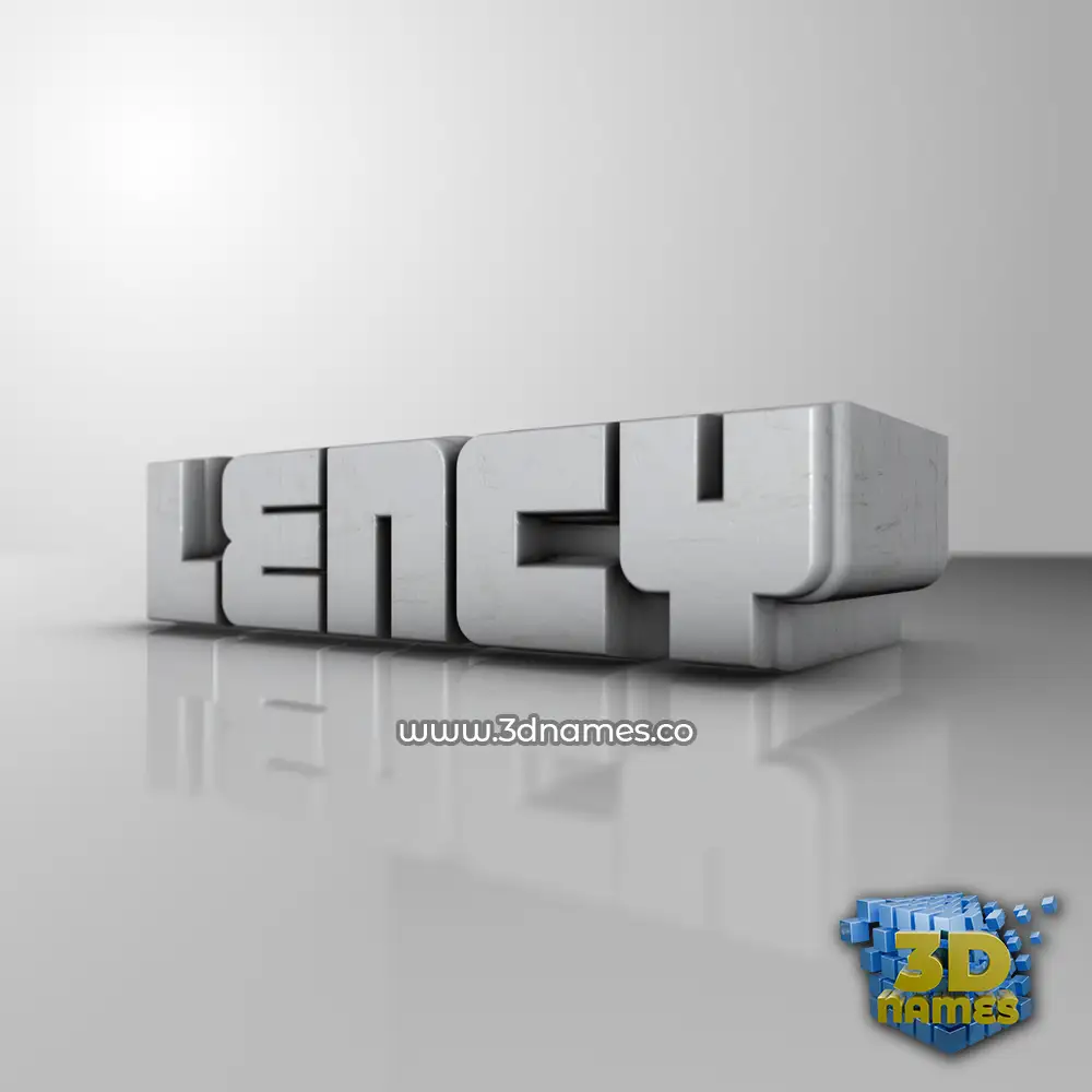 lency in White Metro style - 3D name wallpaper