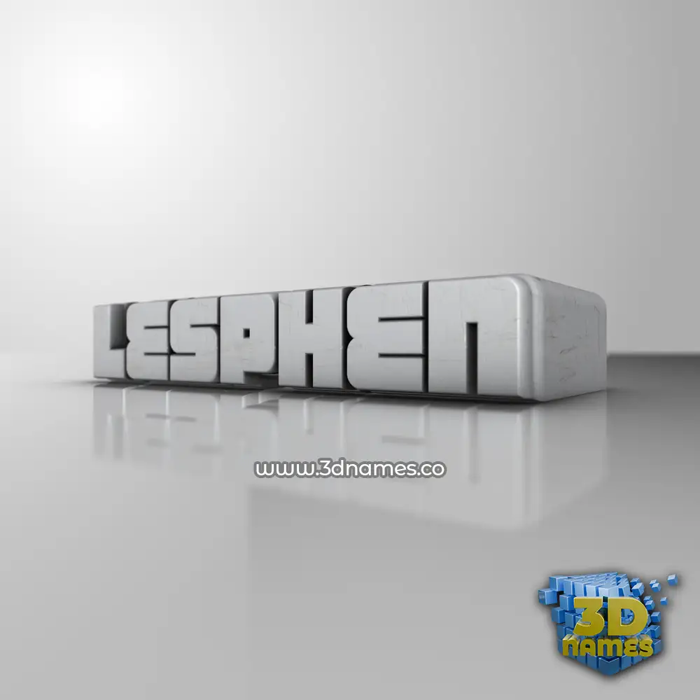 lesphen in White Metro style - 3D name wallpaper