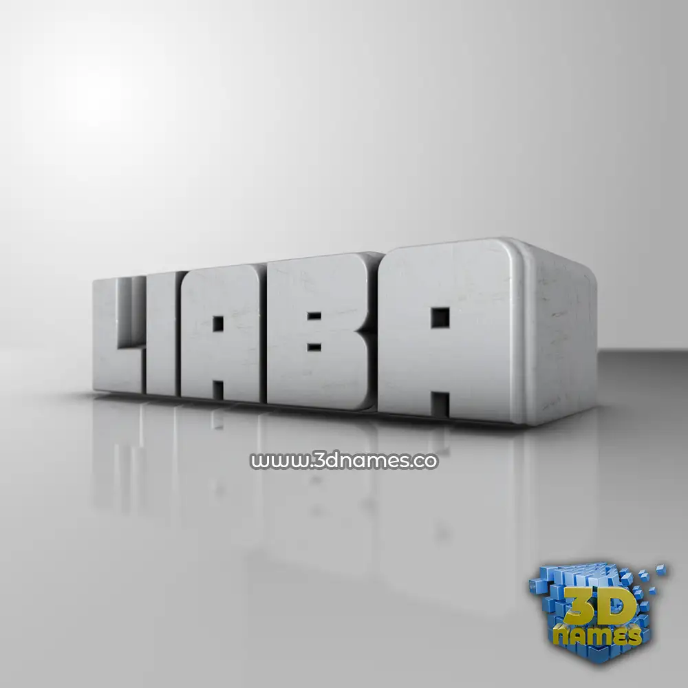 liaba in White Metro style - 3D name wallpaper