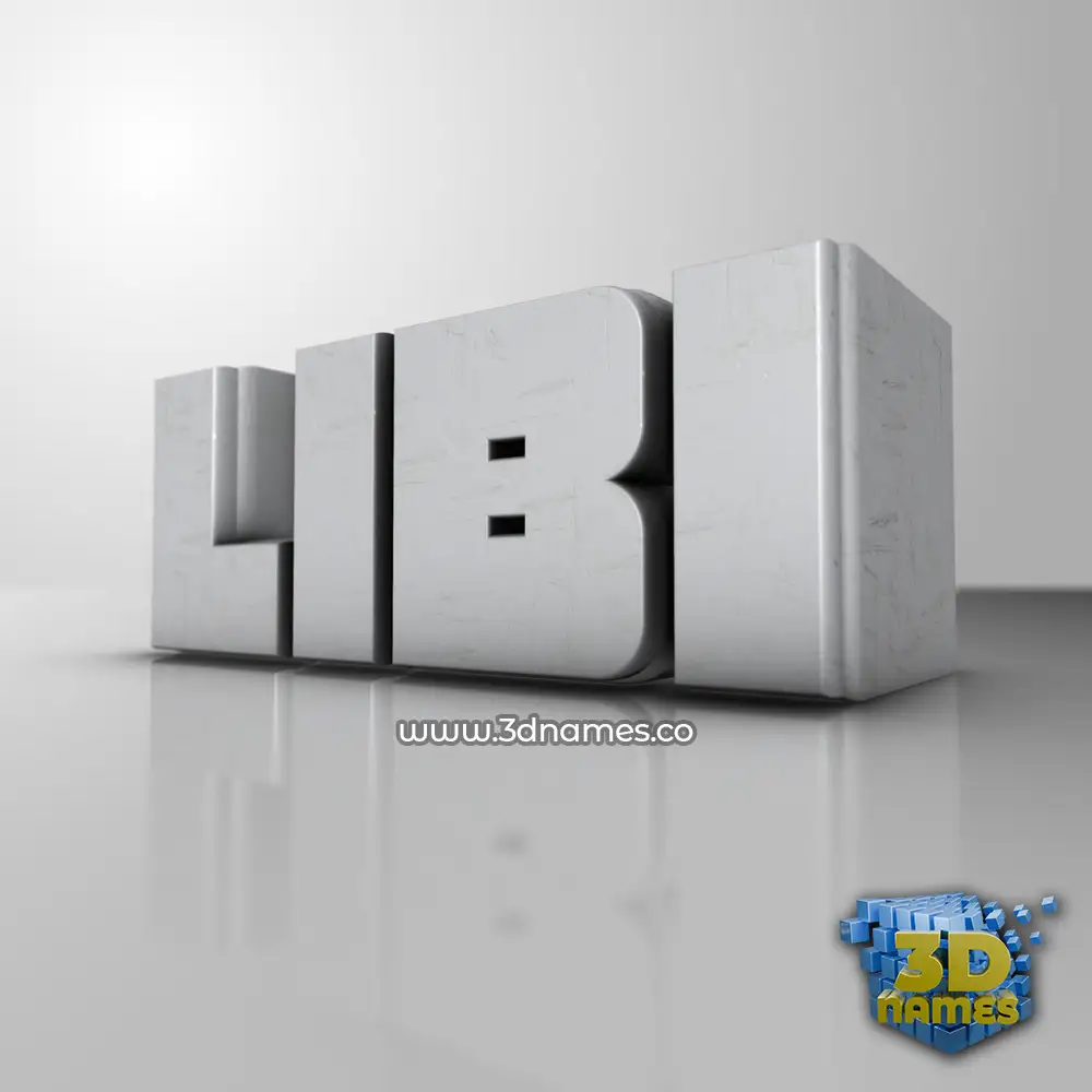 libi in White Metro style - 3D name wallpaper