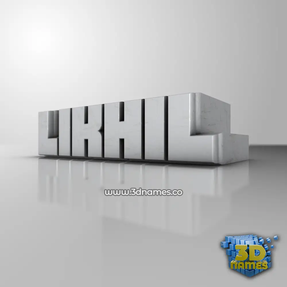 likhil in White Metro style - 3D name wallpaper