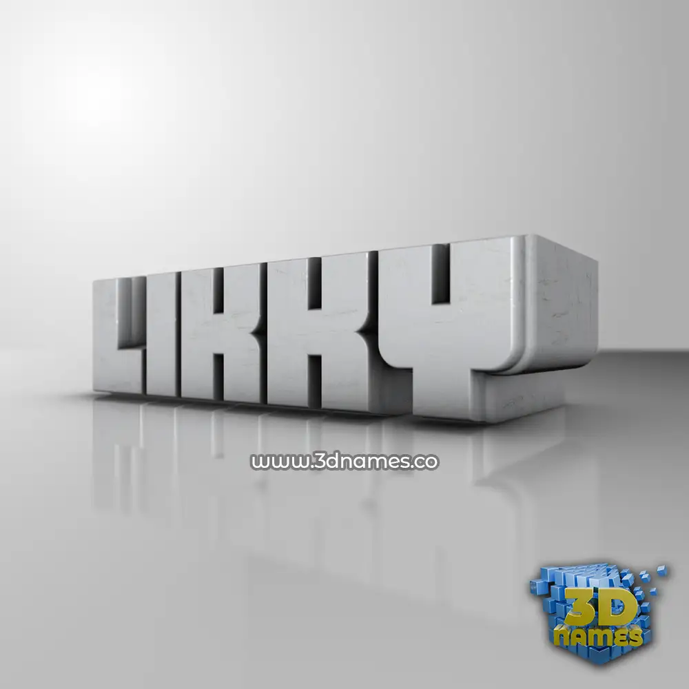 likky in White Metro style - 3D name wallpaper