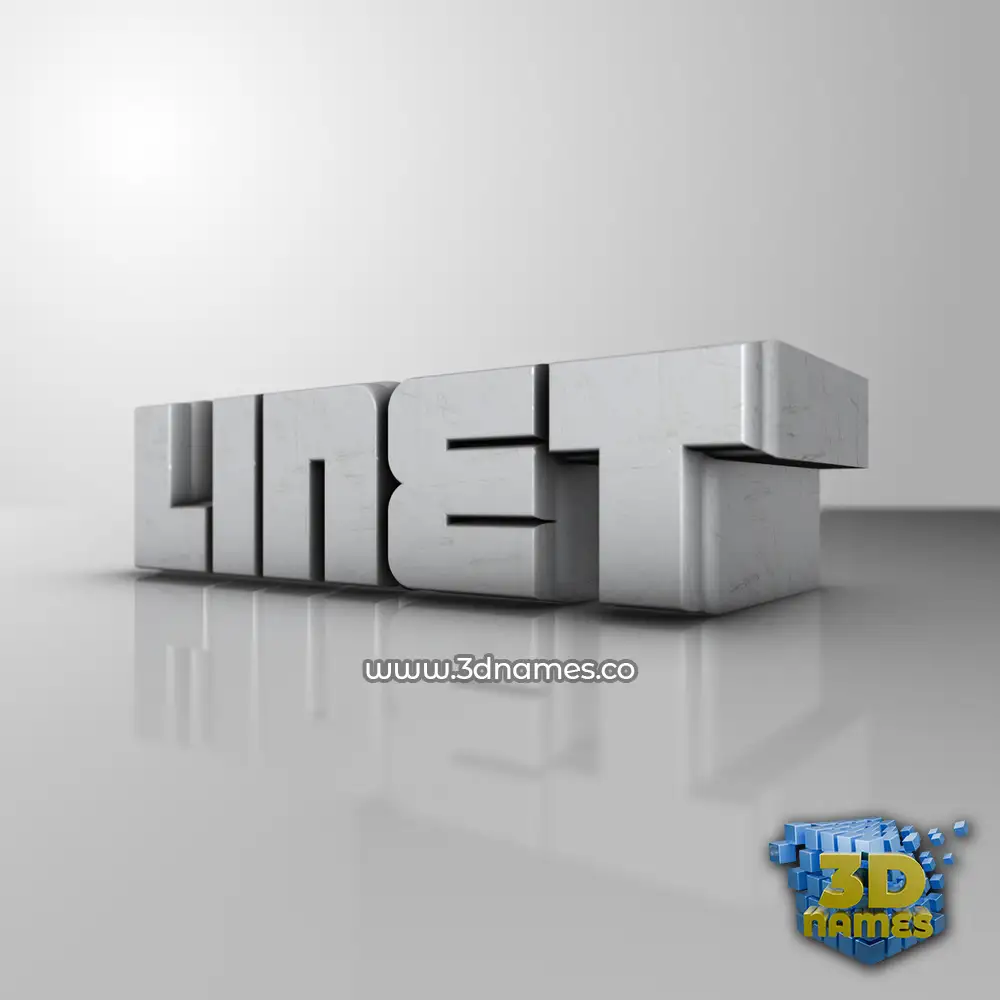linet in White Metro style - 3D name wallpaper