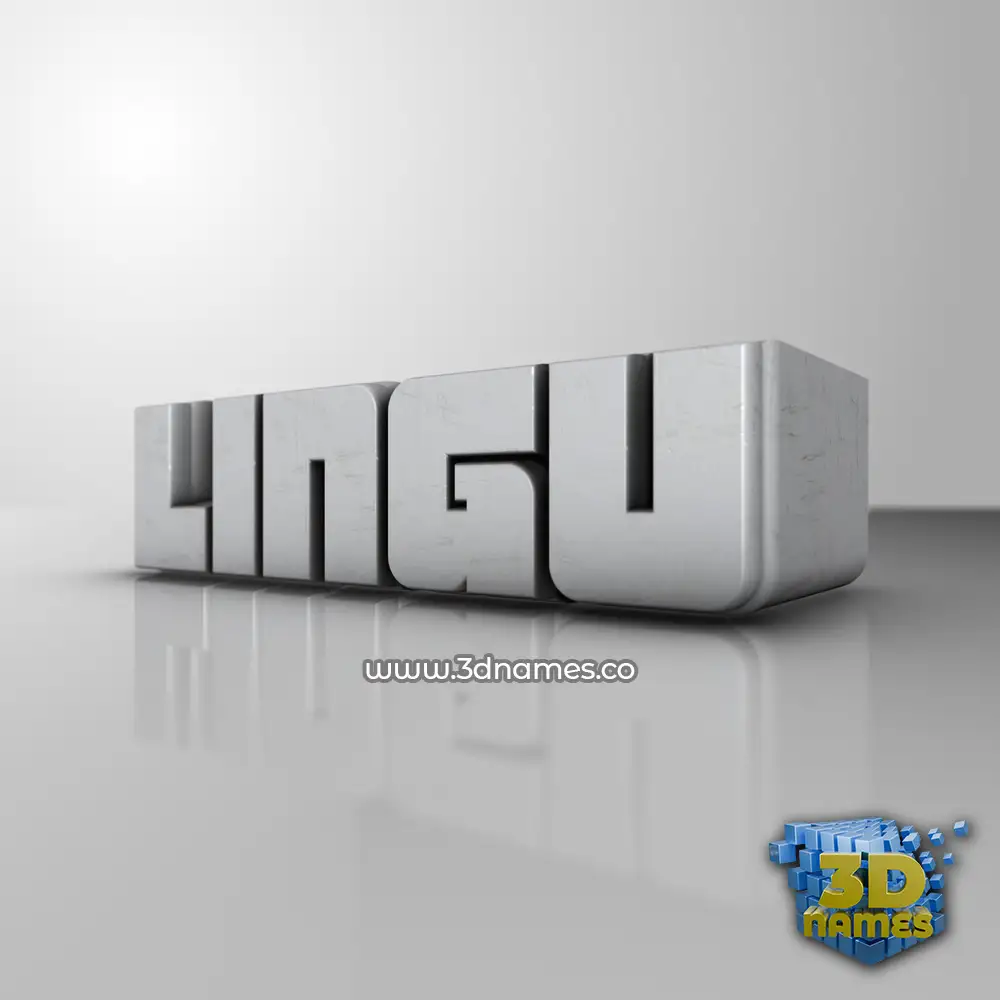 lingu in White Metro style - 3D name wallpaper