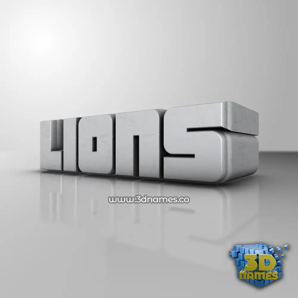 lions in White Metro style - 3D name wallpaper