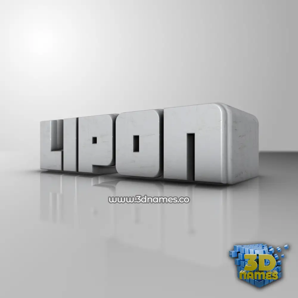 lipon in White Metro style - 3D name wallpaper