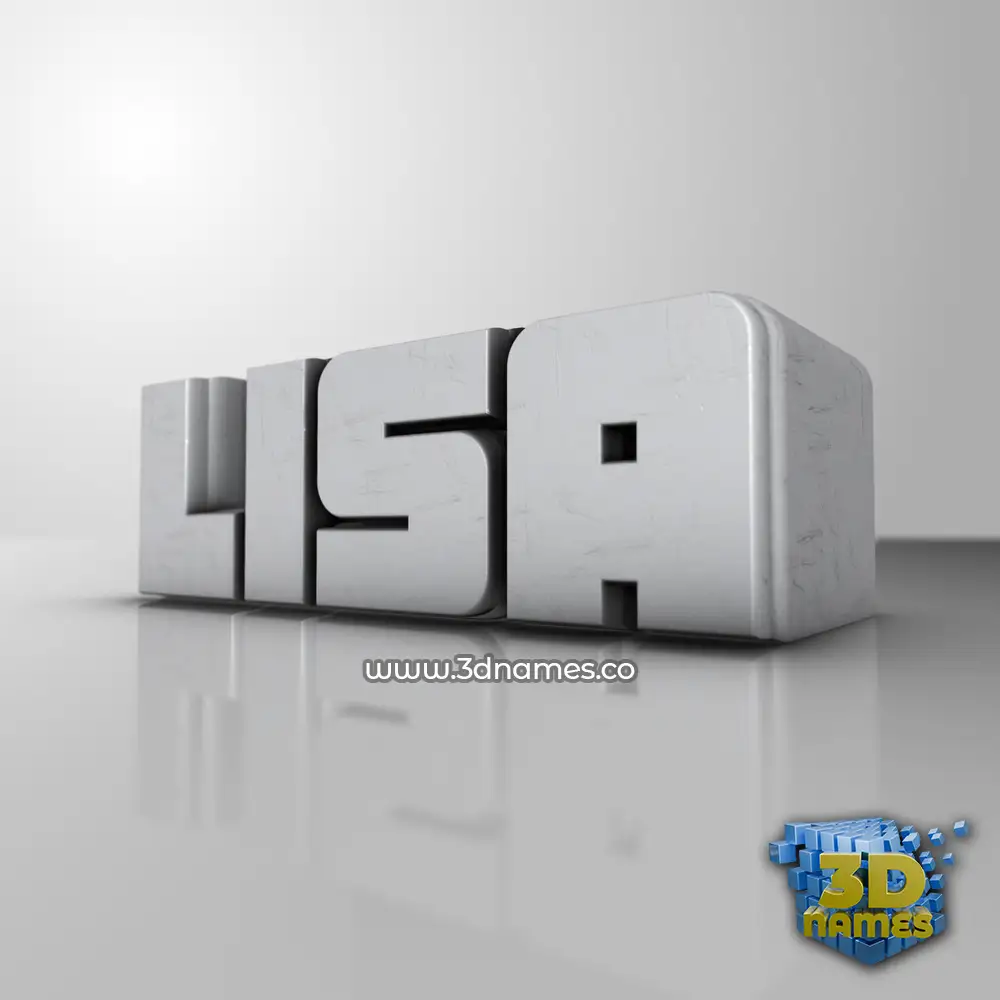 lisa in White Metro style - 3D name wallpaper
